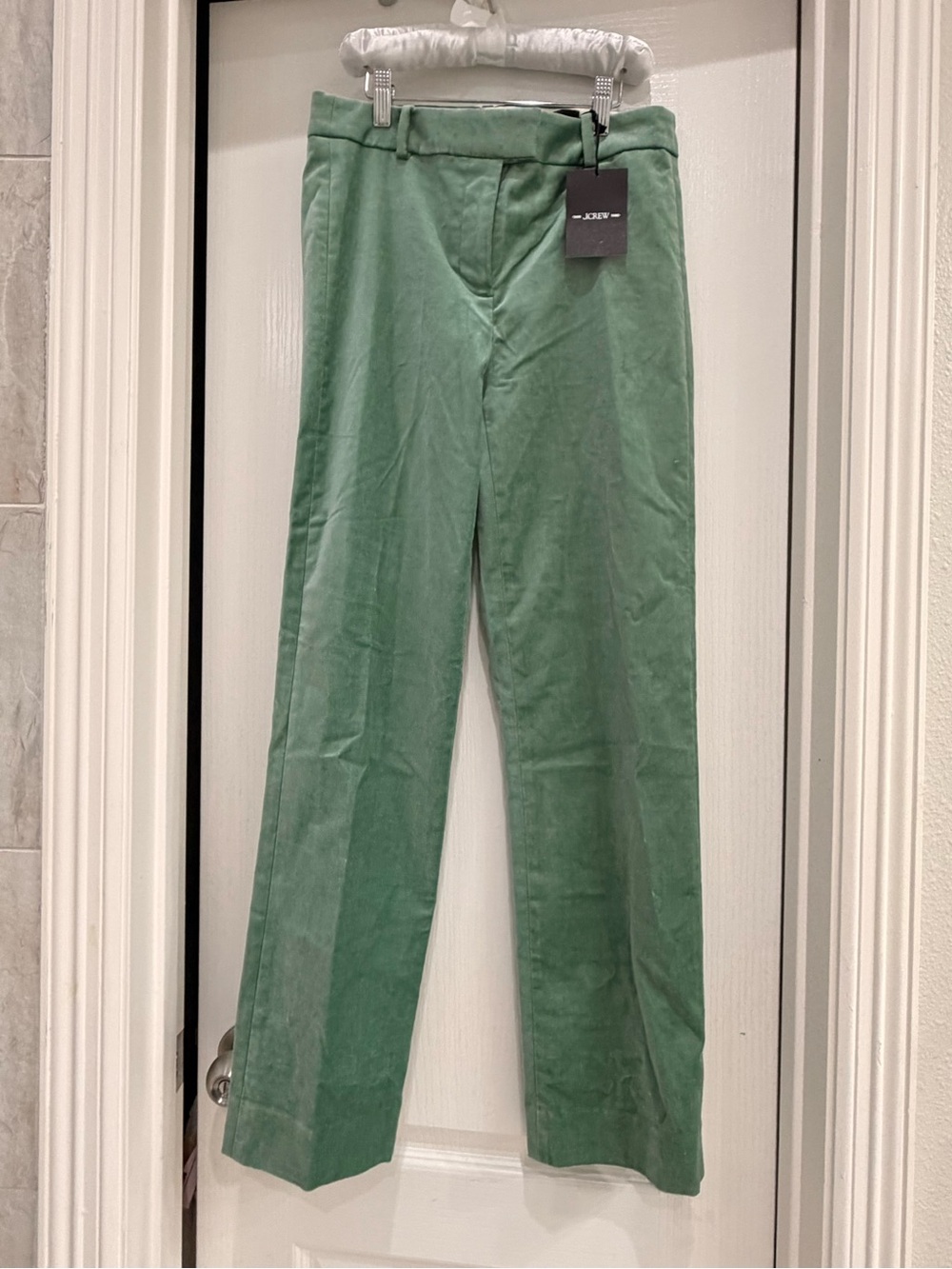 Green velvet pant jcrew size small